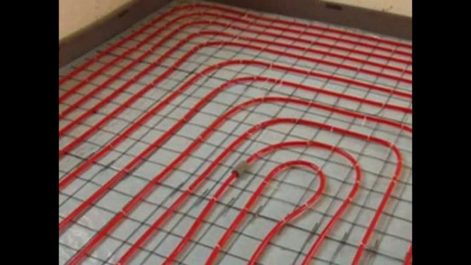 Пример за полагане на гъвкави тръби върху специална мрежа