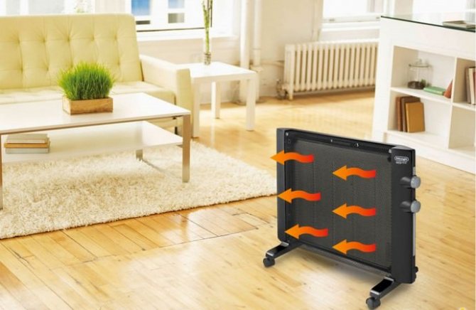 Принципът на действие на микатермичен нагревател е равномерното нагряване на елементи като слюда, както и равномерното разпределение на топлината във въздуха на околното пространство.