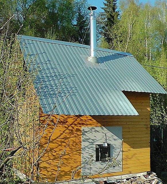 В редица случаи се използва и тази опция - прозорецът на пещта обикновено се изнася на улицата